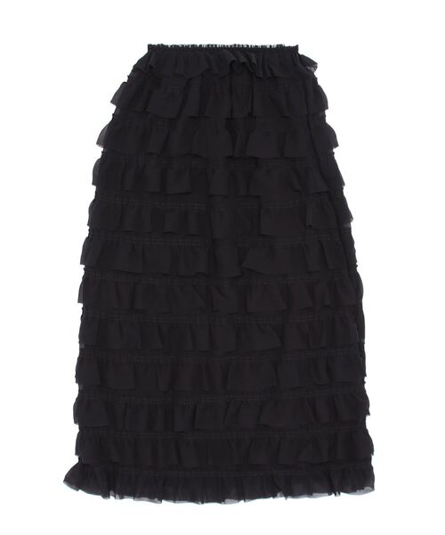 Birthday room（バースデイルーム）の「スモールティアードフリルスカート（スカート・レディース・ブラック/アイボリー・FREE）」の5枚目の写真