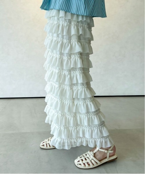 Birthday room（バースデイルーム）の「スモールティアードフリルスカート（スカート・レディース・ブラック/アイボリー・FREE）」の19枚目の写真
