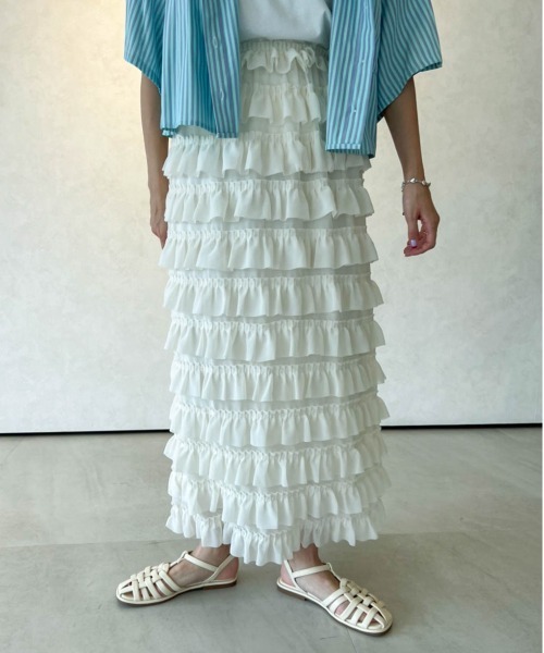 Birthday room（バースデイルーム）の「スモールティアードフリルスカート（スカート・レディース・ブラック/アイボリー・FREE）」の21枚目の写真