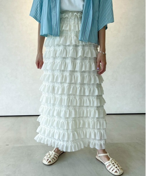 Birthday room（バースデイルーム）の「スモールティアードフリルスカート（スカート・レディース・ブラック/アイボリー・FREE）」の22枚目の写真
