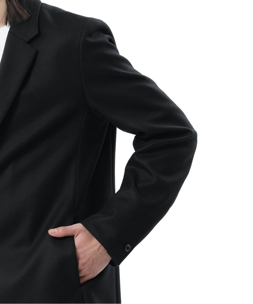 【まさ】アタッチメント チェスターコート　サイズ1 ATTACHMENT アタッチメント チェスターコート 1(S位) 黒 【古着】