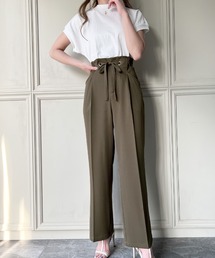 JUNOAH | ハイウエストデザインセンタープレスパンツ(その他パンツ)