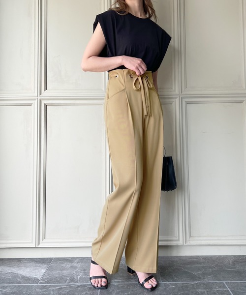 junoah(ジュノア)の「ハイウエストデザインセンタープレスパンツ(その他パンツ・レディース・ブラック/ベージュ/モカ・MEDIUM/LARGE/X-LARGE)」の10枚目の写真