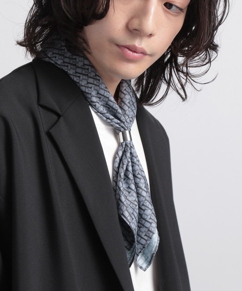 HARE(ハレ)の「モノグラムスカーフ(HARE)(バンダナ/スカーフ・メンズ・ブラック/グレー・FREE)」の13枚目の写真
