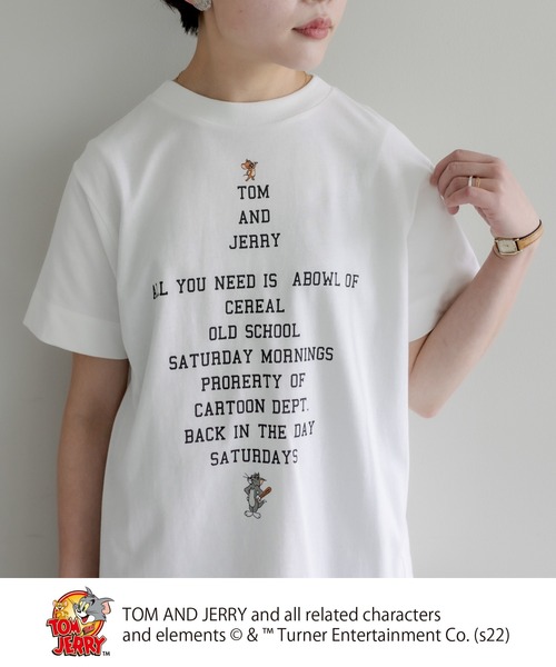 Tom&Jerry(トムアンドジェリー)の「【WEB限定】TOM and JERRY/トムとジェリー Tシャツ(Tシャツ/カットソー・レディース・ホワイト系1/ホワイト系2・FREE)」の1枚目の写真