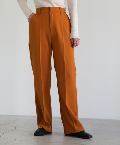 select MOCA(セレクトモカ)の「センタープレスストレートパンツ(スラックス・レディース・ブラック/アイボリー/テラコッタ・SMALL/MEDIUM)」の7枚目の写真