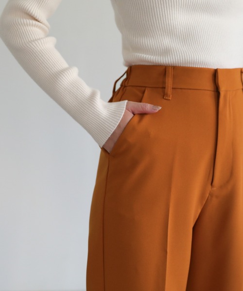 select MOCA(セレクトモカ)の「センタープレスストレートパンツ(スラックス・レディース・ブラック/アイボリー/テラコッタ・SMALL/MEDIUM)」の9枚目の写真