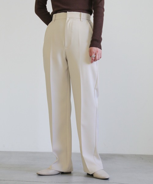 select MOCA(セレクトモカ)の「センタープレスストレートパンツ(スラックス・レディース・ブラック/アイボリー/テラコッタ・SMALL/MEDIUM)」の14枚目の写真