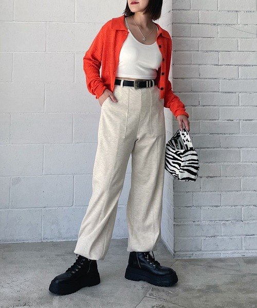 PAGEBOY（ページボーイ）の「スエットワークパンツ（スウェットパンツ・レディース・ブラック/グレー/オフホワイト・FREE）」の7枚目の写真