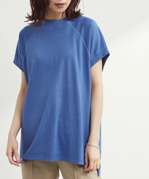 Green Parks(グリーンパークス)の「ピグメントフレンチスリーブプルオーバー(Tシャツ/カットソー・レディース・ピンク/ダークグレー/ブルー・FREE)」の2枚目の写真