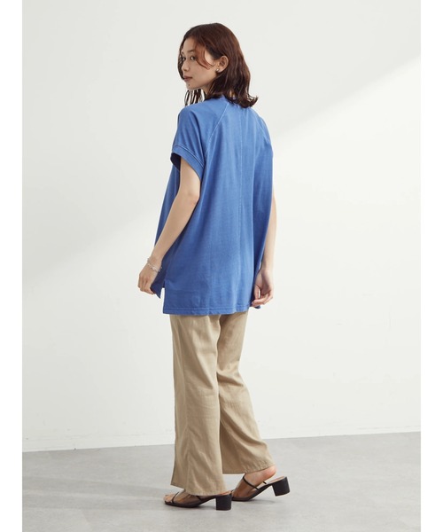 Green Parks(グリーンパークス)の「ピグメントフレンチスリーブプルオーバー(Tシャツ/カットソー・レディース・ピンク/ダークグレー/ブルー・FREE)」の8枚目の写真
