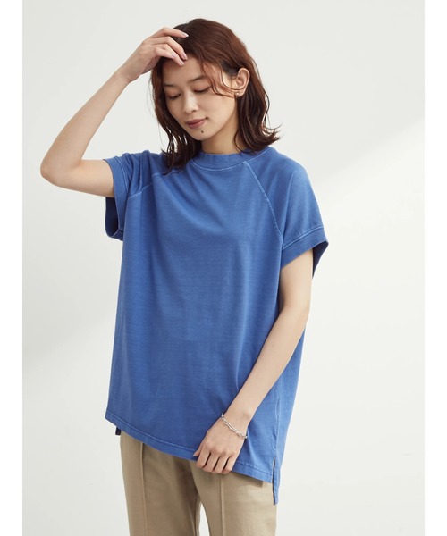 Green Parks(グリーンパークス)の「ピグメントフレンチスリーブプルオーバー(Tシャツ/カットソー・レディース・ピンク/ダークグレー/ブルー・FREE)」の5枚目の写真
