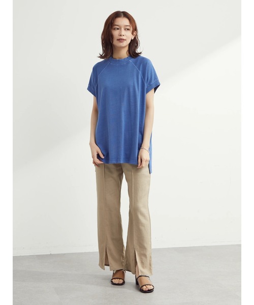 Green Parks(グリーンパークス)の「ピグメントフレンチスリーブプルオーバー(Tシャツ/カットソー・レディース・ピンク/ダークグレー/ブルー・FREE)」の6枚目の写真