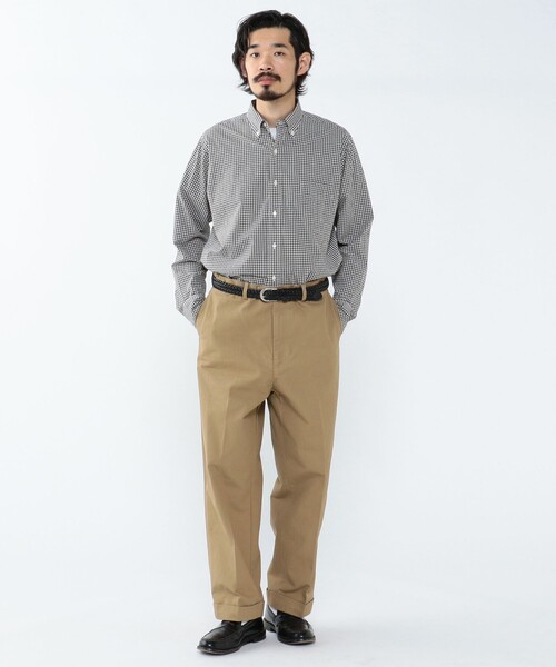 BEAMS PLUS（ビームスプラス）の「BEAMS PLUS / スヴィンコットン ブロード ギンガムチェック ボタンダウンシャツ クラシックフィット（シャツ/ブラウス・メンズ・サックスブルー/ブラック・S/L/XL/M）」の4枚目の写真