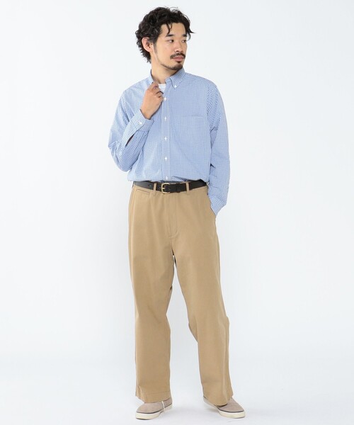 BEAMS PLUS（ビームスプラス）の「BEAMS PLUS / スヴィンコットン ブロード ギンガムチェック ボタンダウンシャツ クラシックフィット（シャツ/ブラウス・メンズ・サックスブルー/ブラック・S/L/XL/M）」の5枚目の写真