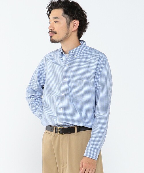 BEAMS PLUS（ビームスプラス）の「BEAMS PLUS / スヴィンコットン ブロード ギンガムチェック ボタンダウンシャツ クラシックフィット（シャツ/ブラウス・メンズ・サックスブルー/ブラック・S/L/XL/M）」の9枚目の写真