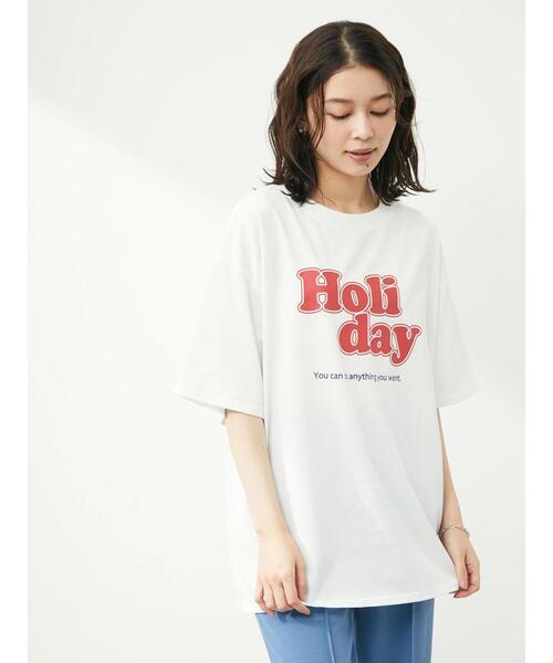 Green Parks(グリーンパークス)の「・novem9 Holiday pt Tシャツチュニック(Tシャツ/カットソー・レディース・ブラック/オフホワイト/サックスブルー/イエロー・FREE)」の8枚目の写真