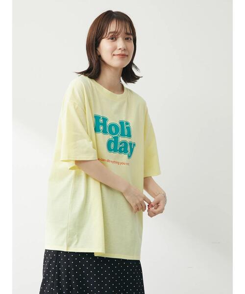 Green Parks(グリーンパークス)の「・novem9 Holiday pt Tシャツチュニック(Tシャツ/カットソー・レディース・ブラック/オフホワイト/サックスブルー/イエロー・FREE)」の9枚目の写真