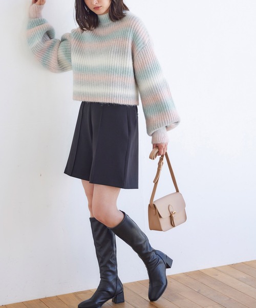 BELLUNA PLUS(ベルーナ)の「ボトルネックグラデーションニット(ニット/セーター・レディース・ミント/オレンジ系その他・MEDIUM)」の10枚目の写真