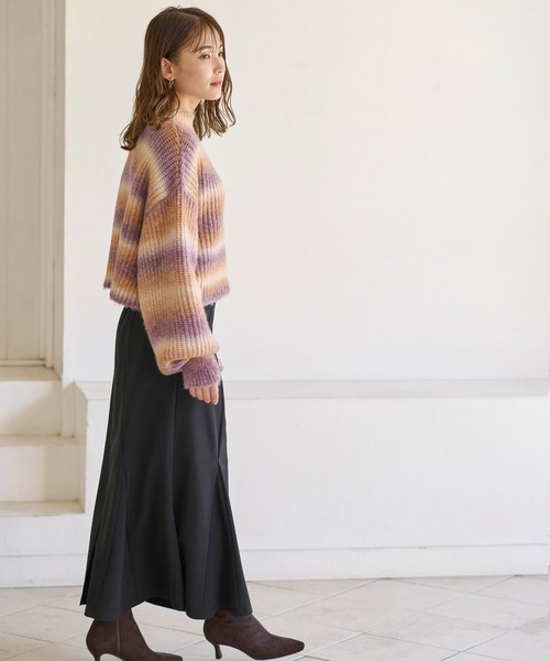 BELLUNA PLUS(ベルーナ)の「ボトルネックグラデーションニット(ニット/セーター・レディース・ミント/オレンジ系その他・MEDIUM)」の17枚目の写真