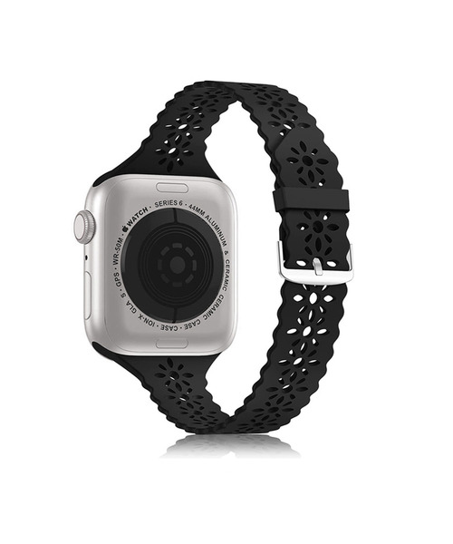SiNCERE(シンシア)の「Apple Watch Band / アップルウォッチ バンド フラワーシリコン 38-41mm(デジタル腕時計・レディース・ライトブルー/ブラック/ベージュ/ホワイト/ライトグリーン・40mm)」の10枚目の写真