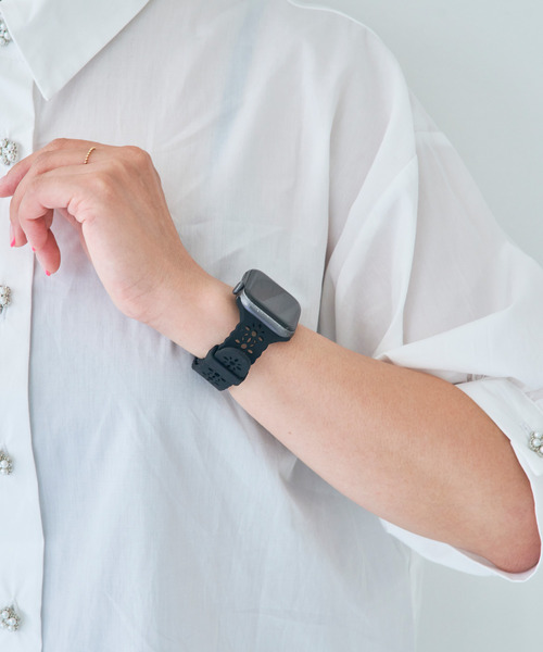 SiNCERE(シンシア)の「Apple Watch Band / アップルウォッチ バンド フラワーシリコン 38-41mm(デジタル腕時計・レディース・ライトブルー/ブラック/ベージュ/ホワイト/ライトグリーン・40mm)」の16枚目の写真