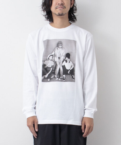 GOOD ROCK SPEED（グッドロックスピード）の「【WEB限定】【Good Rock Speed】NIRVANA 「PHOTO」別注フォトプリント ロンT（Tシャツ/カットソー・メンズ・ホワイト・S/M/L）」の2枚目の写真