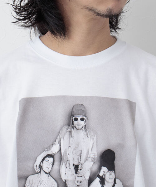 GOOD ROCK SPEED（グッドロックスピード）の「【WEB限定】【Good Rock Speed】NIRVANA 「PHOTO」別注フォトプリント ロンT（Tシャツ/カットソー・メンズ・ホワイト・S/M/L）」の7枚目の写真