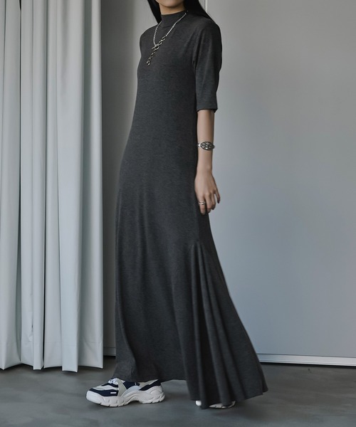 Ezick（エジック）の「シアービスチェセットカットワンピース（ワンピース・レディース・チャコールグレー/カーキ・FREE）」の15枚目の写真