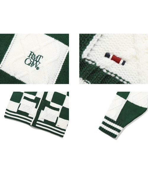 ROMANTIC CROWN（ロマンティッククラウン）の「A'GEM/9 × .kom『ROMANTIC CROWN/ロマンティッククラウン』CHECKER BOARD WAFFLE CARDIGAN/チェッカーボーダー ワッフルカーディガン（カーディガン/ボレロ・レディース・ネイビー/グリーン・M）」の11枚目の写真