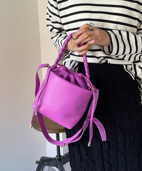 CAPRICIEUX LE'MAGE（カプリシューレマージュ）の「パフィ2SETバッグ（ハンドバッグ・レディース・ブラック/ピンク/イエロー・FREE）」の7枚目の写真