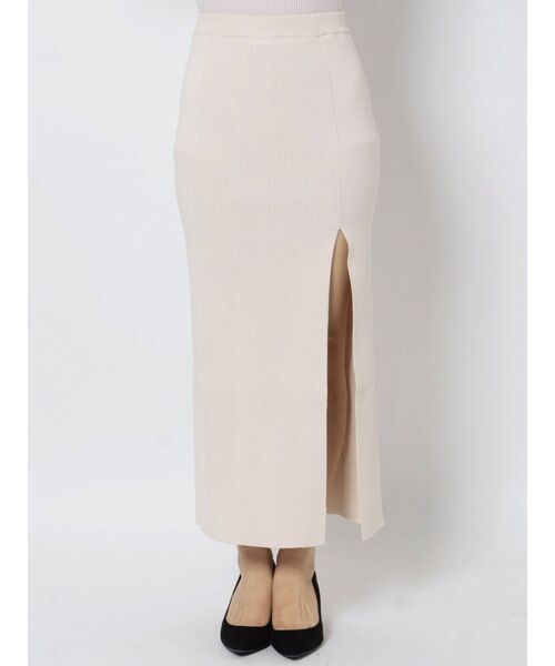 GYDA（ジェイダ）の「【セットアップ着用可】DEEPスリット ニットロングスカートライクショートパンツ（スカート・レディース・アイボリー/ブラック/ベージュ・FREE）」の20枚目の写真