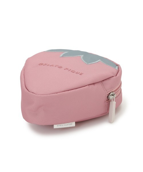 2点セット　ジェラートピケ　ストロベリー　シュシュ　ポーチ　PNK 2点セット ジェラートピケ ストロベリー シュシュ ポーチ PNK