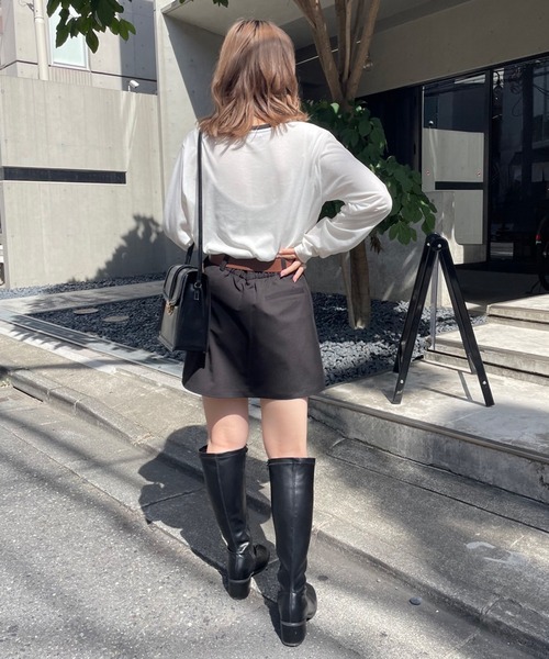 OLIVE des OLIVE（オリーブデオリーブ）の「ロゴ刺繍ロンティー（Tシャツ/カットソー・レディース・ホワイト/ブラウン/オフホワイト・FREE）」の21枚目の写真