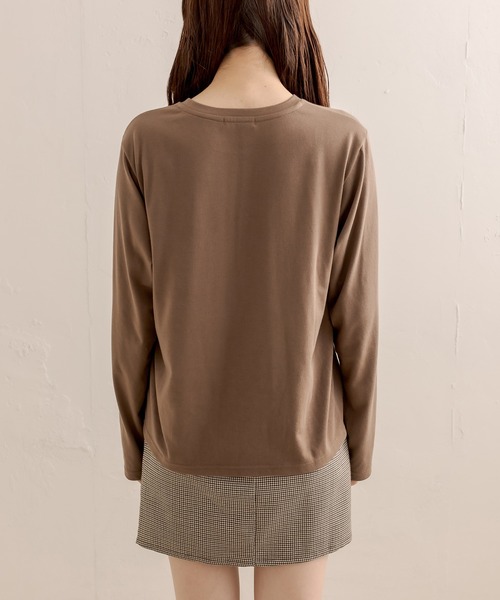 OLIVE des OLIVE（オリーブデオリーブ）の「ロゴ刺繍ロンティー（Tシャツ/カットソー・レディース・ホワイト/ブラウン/オフホワイト・FREE）」の13枚目の写真