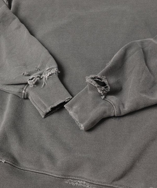 Jieda(ジエダ)の「PIGMENT DAMAGE SWEAT(スウェット・メンズ・アイボリー/ブラック・1/2)」の9枚目の写真