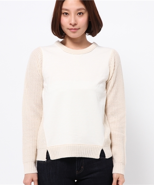 earth music&ecology(アースミュージックアンドエコロジー)の「スウェットドッキングニットプルオーバー(スウェット・レディース・アイボリー/ダークグレー/杢グレー/ネイビー・MEDIUM/SMALL)」の7枚目の写真