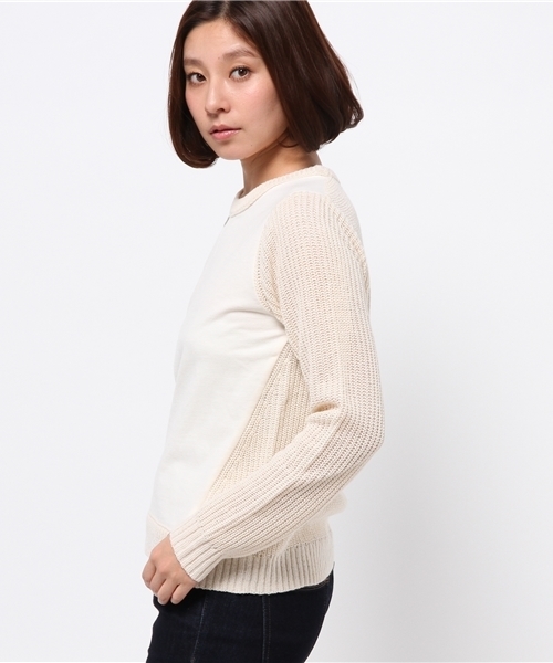 earth music&ecology(アースミュージックアンドエコロジー)の「スウェットドッキングニットプルオーバー(スウェット・レディース・アイボリー/ダークグレー/杢グレー/ネイビー・MEDIUM/SMALL)」の8枚目の写真