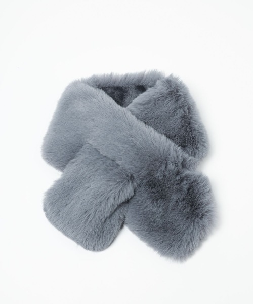 Andemiu（アンデミュウ）の「フェイクファーティペット162194（ストール/ショール・レディース・アイボリー/モカ/サックスブルー系・FREE）」の17枚目の写真