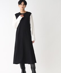 OPAQUE.CLIP | 【C】スリーブドッキング ニットワンピース(ワンピース)