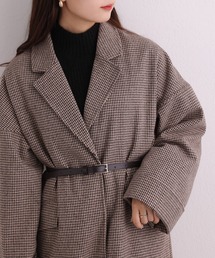 one after another NICE CLAUP | 大人可愛い着こなし。ベルト付きロングコート(チェスターコート)