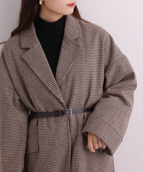 one after another NICE CLAUP（ワンアフターアナザーナイスクラップ）の「大人可愛い着こなし。ベルト付きロングコート（チェスターコート・レディース・アイボリー/ベージュ/ブラウン系その他・SMALL/MEDIUM）」の13枚目の写真