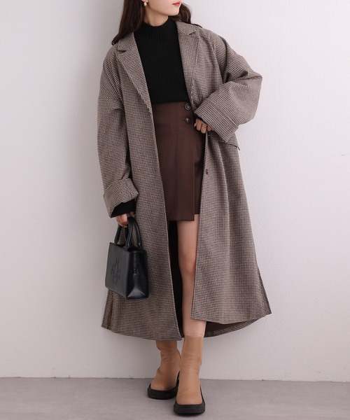 one after another NICE CLAUP（ワンアフターアナザーナイスクラップ）の「大人可愛い着こなし。ベルト付きロングコート（チェスターコート・レディース・アイボリー/ベージュ/ブラウン系その他・SMALL/MEDIUM）」の15枚目の写真