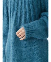 美品♡Mila Owen モヘヤ混クルーネックニット 羊毛 Ｓ ネイビー Mila Owen（ミラオーウェン）の「クルーネックシャギーニットトップス