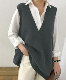 Chaco closet | オーバーサイズ深Vベスト(ベスト)