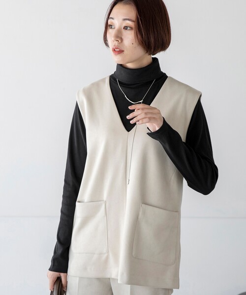 THE SHOP TK (ザ ショップ ティーケー )の「◆【洗える】スウェードタッチベスト(ベスト・レディース・オレンジ/ブラック/ライトベージュ・12)」の21枚目の写真