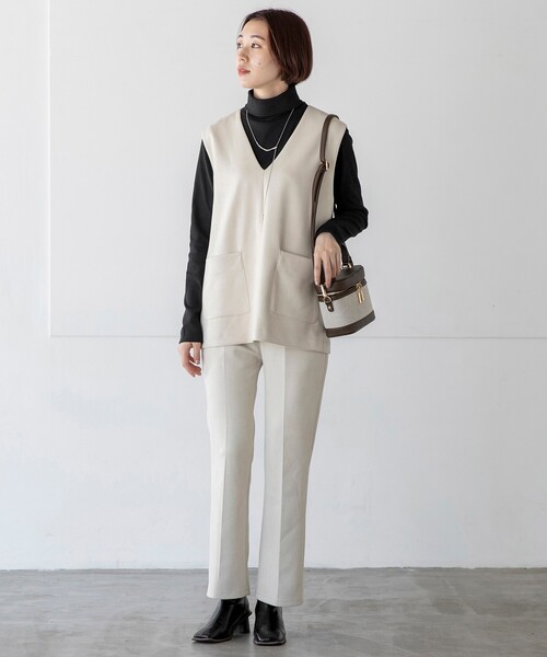 THE SHOP TK (ザ ショップ ティーケー )の「◆【洗える】スウェードタッチベスト(ベスト・レディース・オレンジ/ブラック/ライトベージュ・12)」の4枚目の写真