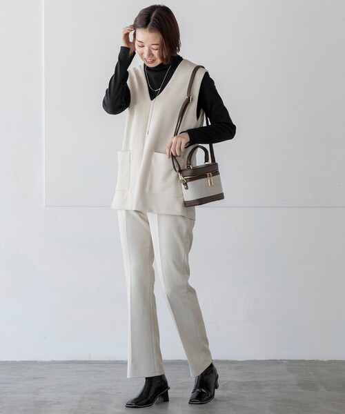 THE SHOP TK (ザ ショップ ティーケー )の「◆【洗える】スウェードタッチベスト(ベスト・レディース・オレンジ/ブラック/ライトベージュ・12)」の7枚目の写真