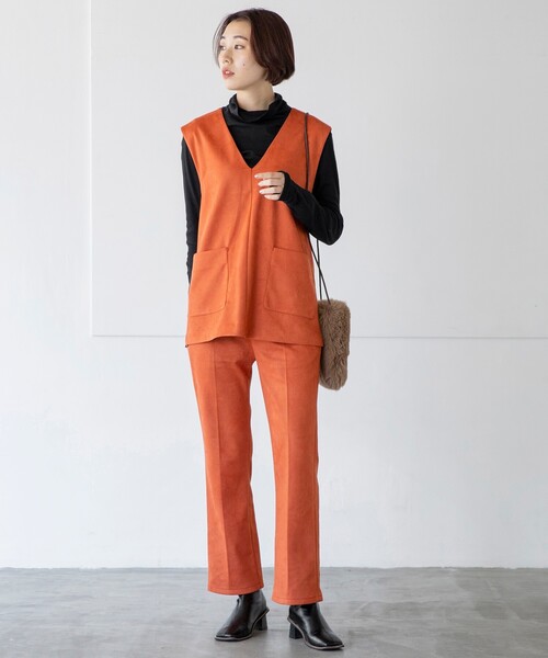 THE SHOP TK (ザ ショップ ティーケー )の「◆【洗える】スウェードタッチベスト(ベスト・レディース・オレンジ/ブラック/ライトベージュ・12)」の17枚目の写真