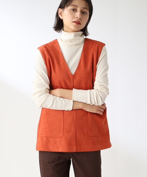 THE SHOP TK (ザ ショップ ティーケー )の「◆【洗える】スウェードタッチベスト(ベスト・レディース・オレンジ/ブラック/ライトベージュ・12)」の11枚目の写真